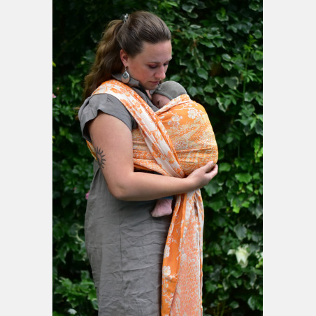 Yaro Flowersnake Duo Honey Orange Tencel - Geweven Draagdoek
