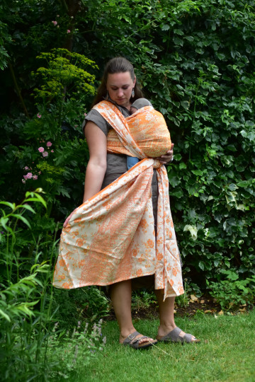Yaro Flowersnake Duo Honey Orange Tencel - Geweven Draagdoek