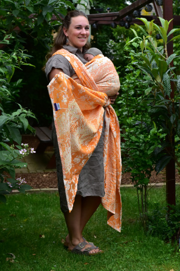 Yaro Flowersnake Duo Honey Orange Tencel Ring Sling | Slingomama