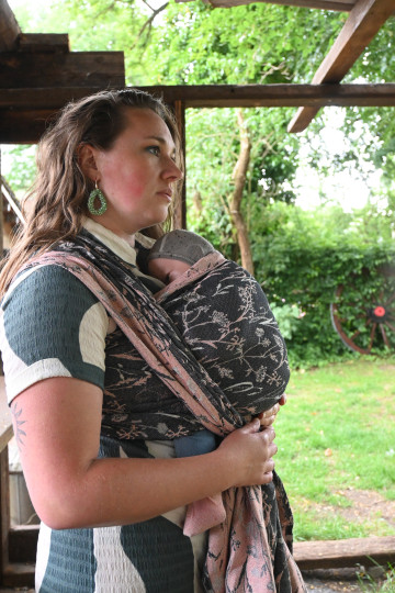 Yaro Terra Duo Old Rose Black Silk Ring Sling
