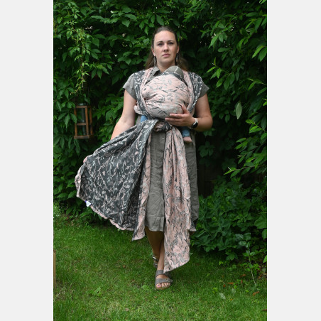 Yaro Terra Duo Old Rose Black Silk Ring Sling