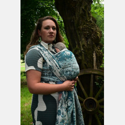 Yaro Flowersnake Duo Black Blue Wool - Geweven Draagdoek