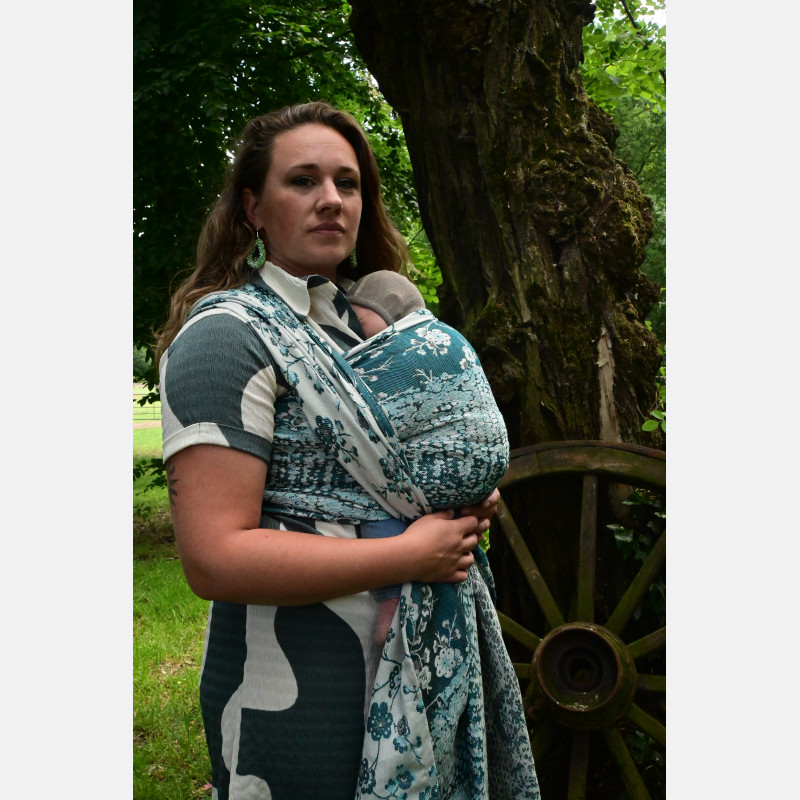Yaro Flowersnake Duo Black Blue Wool - Geweven Draagdoek