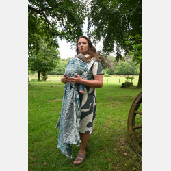 Yaro Flowersnake Duo Black Blue Wool - Woven Baby Wrap