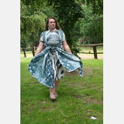 Yaro Flowersnake Duo Black Blue Wool - Geweven Draagdoek