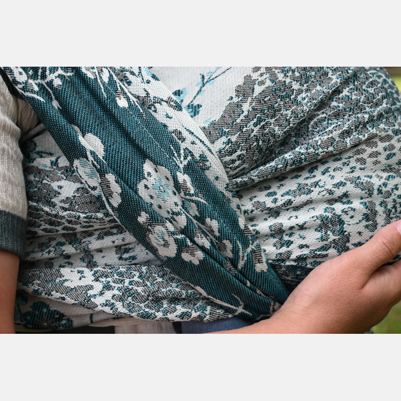 Yaro Flowersnake Duo Black Blue Wool - Geweven Draagdoek