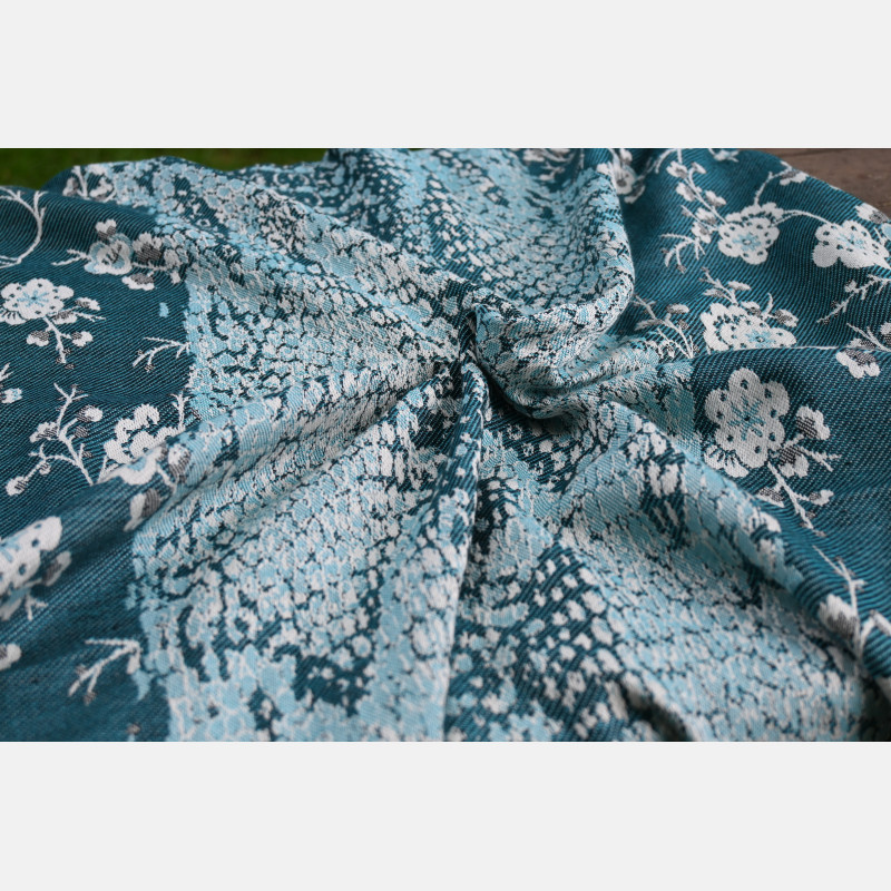 Yaro Flowersnake Duo Black Blue Wool - Geweven Draagdoek