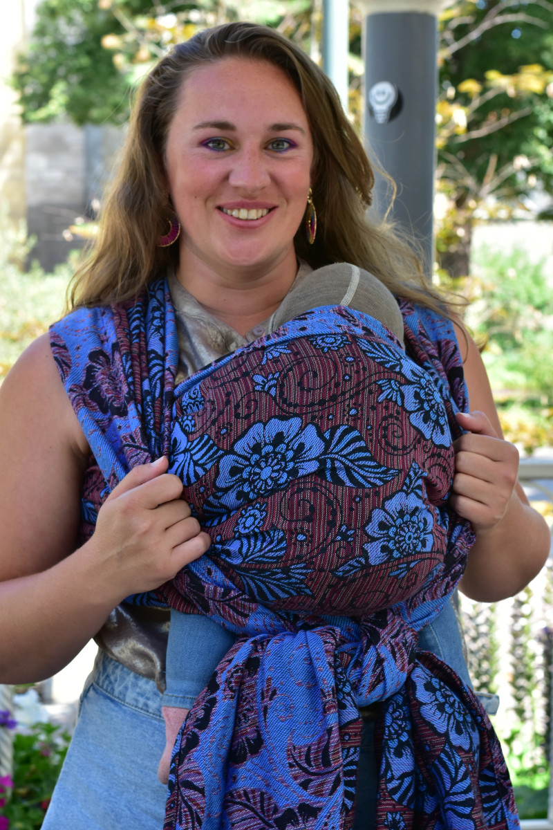 Yaro Ava Duo Black Blue Random Red - Geweven Draagdoek