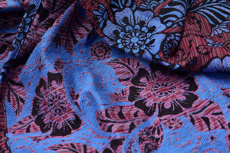 Yaro Ava Duo Black Blue Random Red - Geweven Draagdoek