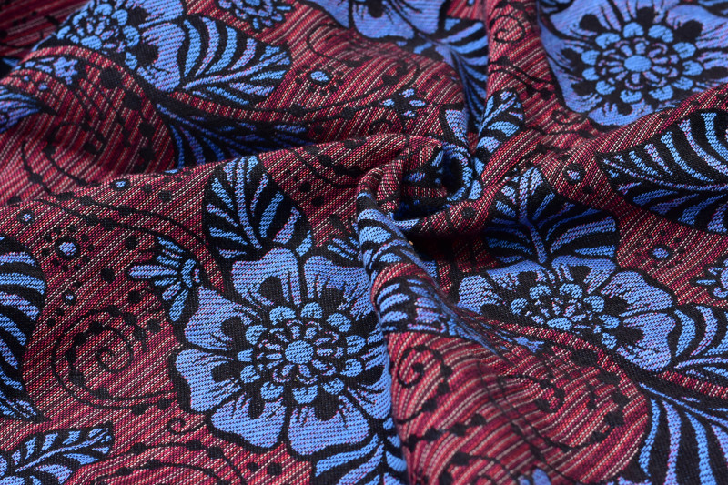 Yaro Ava Duo Black Blue Random Red - Geweven Draagdoek