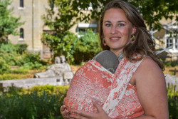 Yaro Flowersnake Duo Brick Orange Linen - Geweven Draagdoek