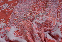 Yaro Flowersnake Duo Brick Orange Linen - Geweven Draagdoek