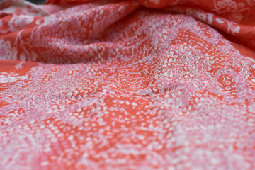Yaro Flowersnake Duo Brick Orange Linen - Geweven Draagdoek
