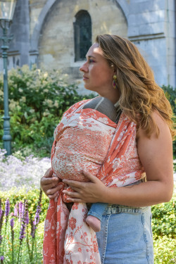 Yaro Flowersnake Duo Brick Orange Linen Ring Sling