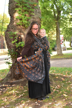 Yaro La Fleur Meta Black Petrol Bronze Modal - Geweven Draagdoek