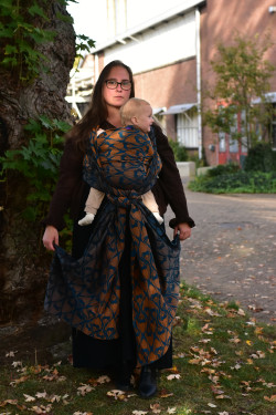 Yaro La Fleur Meta Black Petrol Bronze Modal - Geweven Draagdoek